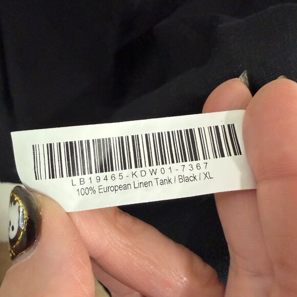 Quince 100% European Linen Tank Top. Color: Black XL - Picture 4 of 5